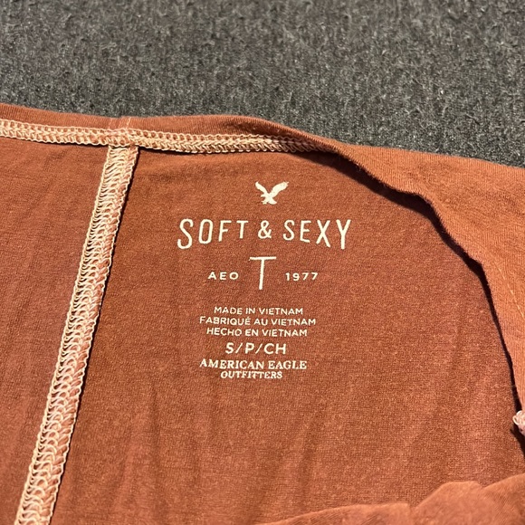 Brown hi lo flowy shirt size small - Picture 5 of 6